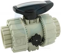Кран шаровый PP-H резьбовой ВР DN40 1.1/2", PTFE-EPDM, PN10, FIP