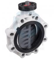 Затвор дисковый ПВХ промышленный под привод 125-140 DN125, EPDM, PN10, FIP