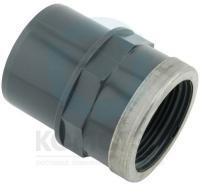 Двойной адаптор ПВХ с ВР усиленный 020-025 х 1/2", PN16, FIP