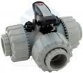 Кран ХПВХ (PVC-C) трехходовой муфтовый T-порт Кран ХПВХ (PVC-C) трехходовой муфтовый T-порт
