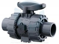 Кран шаровый ПВХ втулочный 025, PTFE-FPM, PN16, FIP