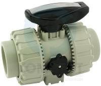 Кран шаровый PP-H муфтовый 040, PTFE-EPDM, PN10, FIP