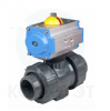Кран шаровый ПВХ муфтовый с пневмоприводом двойного действия 040, PTFE-EPDM, 52DA