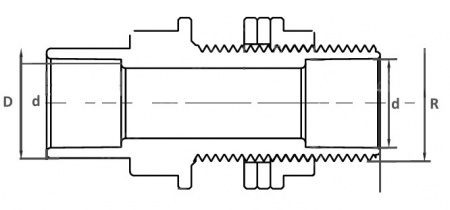 Адаптор на емкость ПВХ с НР 040-050 х 040-1.3/4", EPDM, PN16, HL